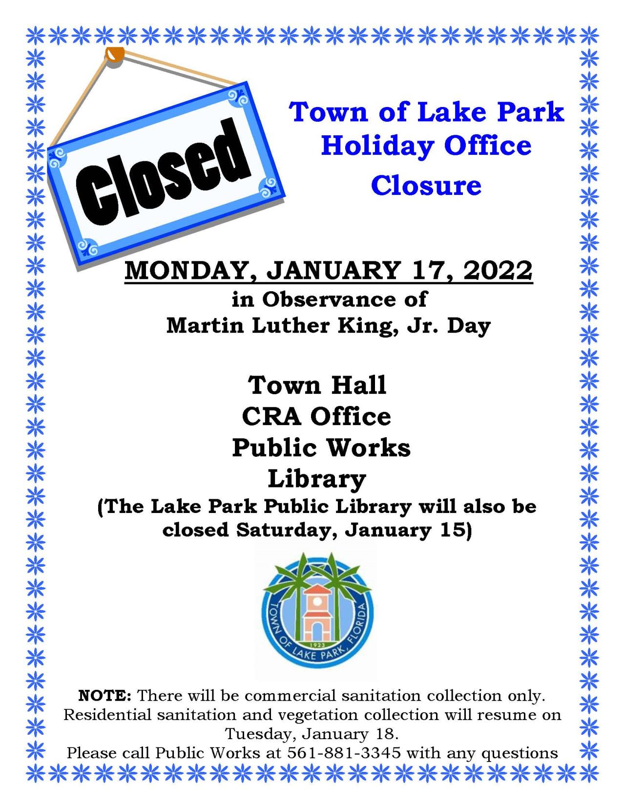 MLK Day Closure 2022