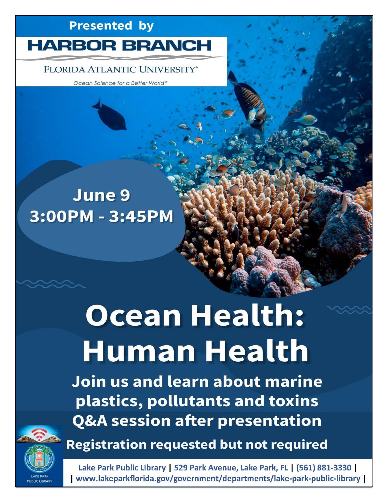 FAU Harbor Branch Ocean Health Human Health Updated