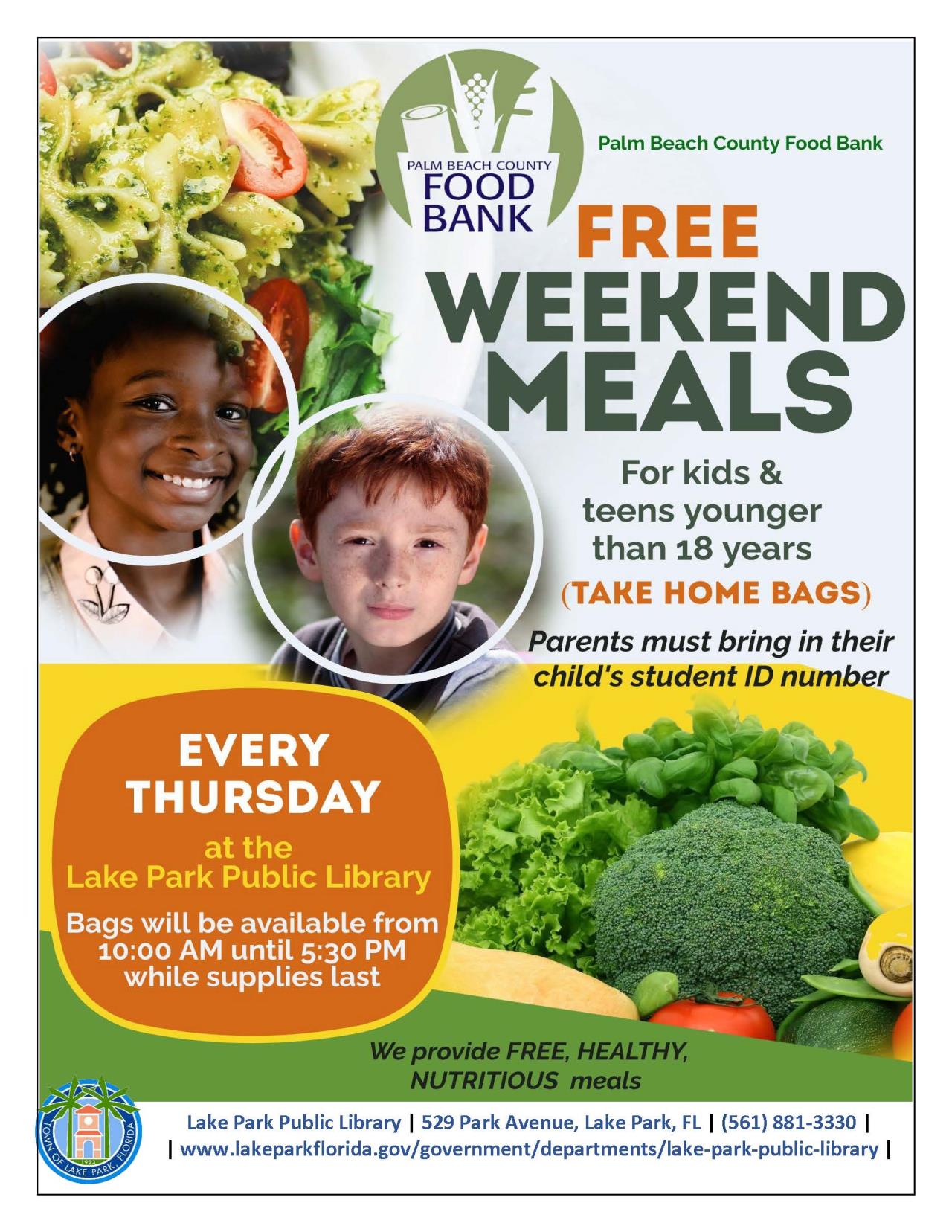 PBC Food Bank Weekend Meals for Kids GENERIC