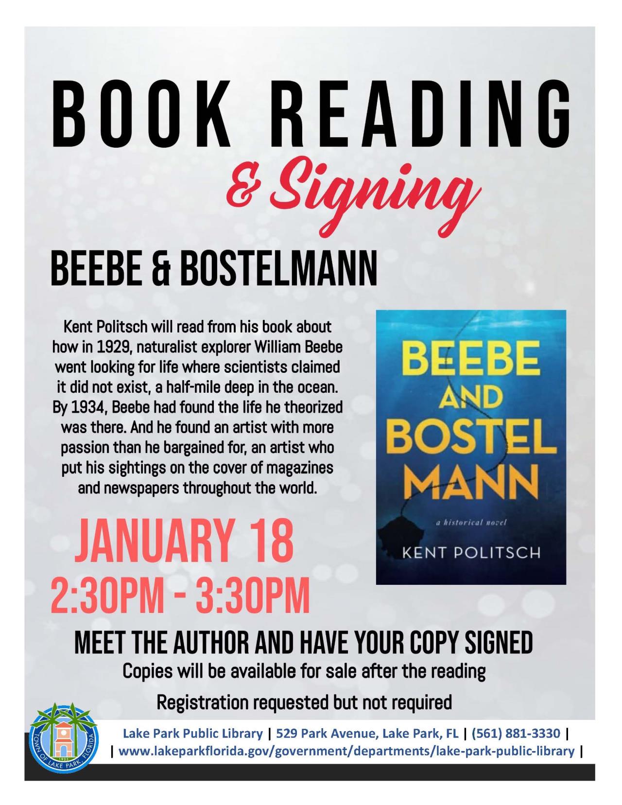 Beebe & Bostelmann Book Signing and Reading January