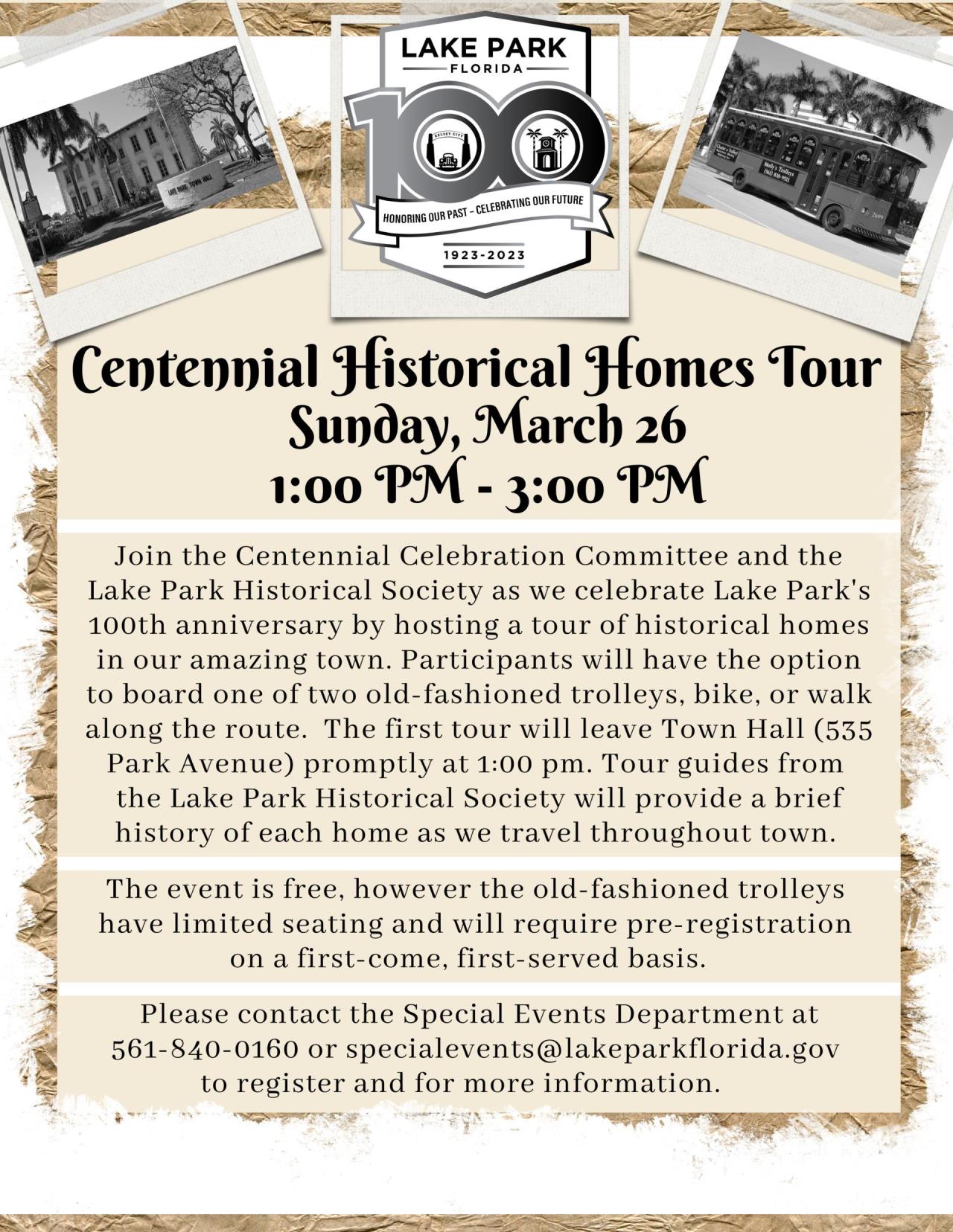 Centennial Historical Homes Tour Flyer