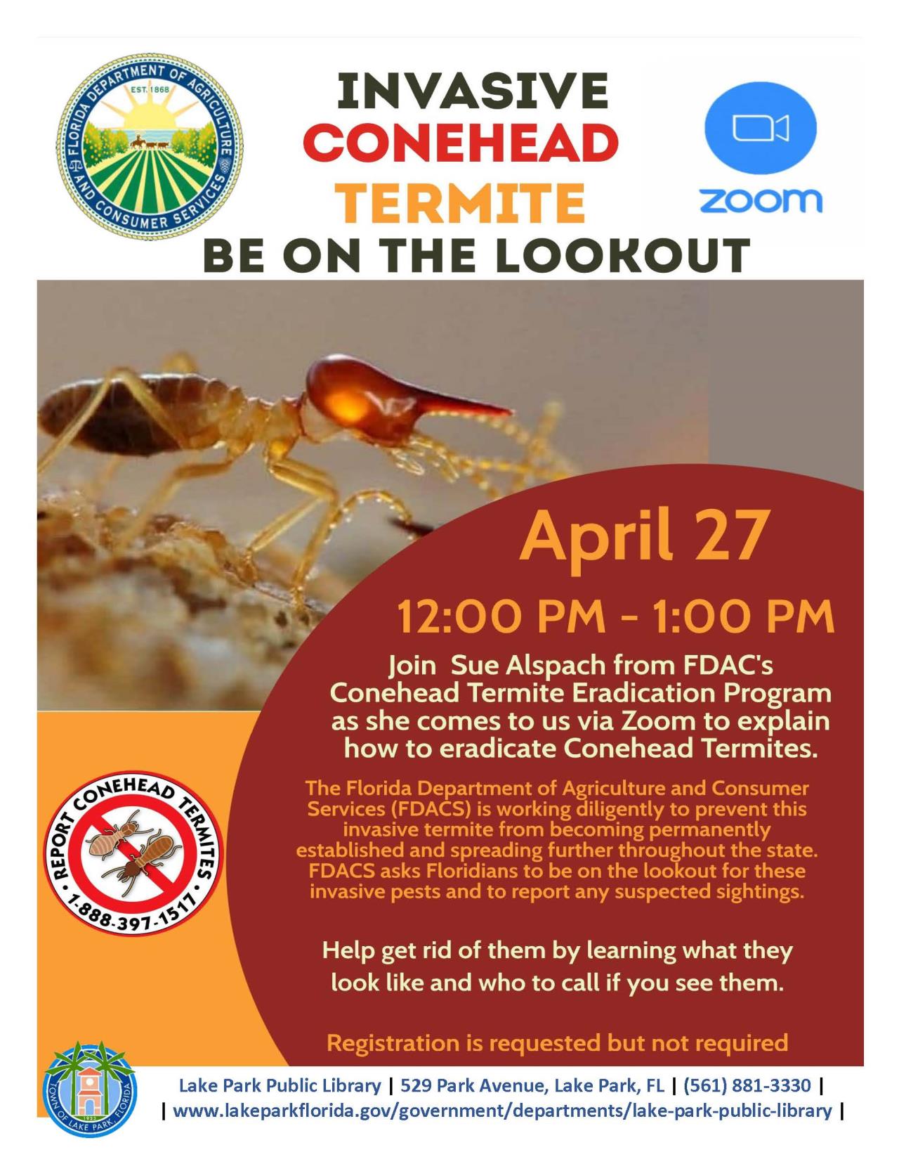 April FDACS Conehead Termite Eradication Program April 27