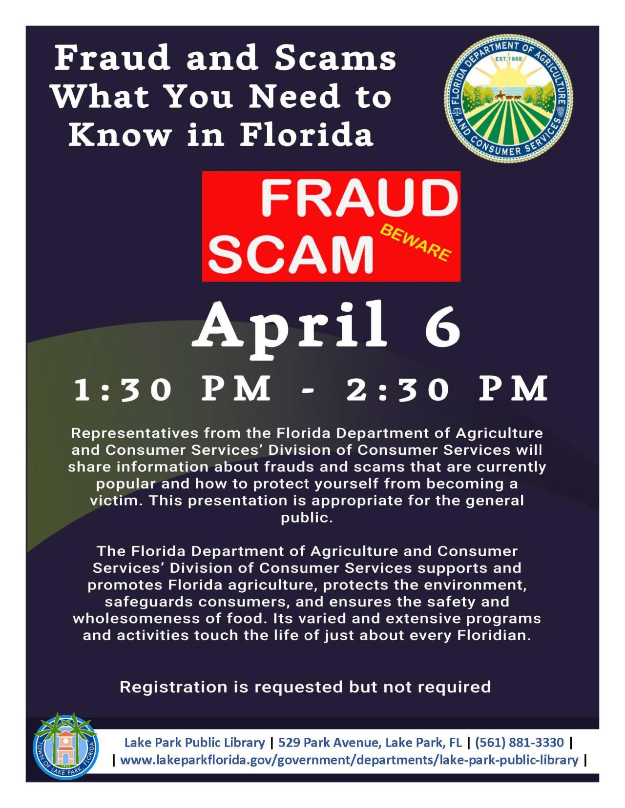 April FDACS Fraud and Scams What You Need to Know in Florida April 6