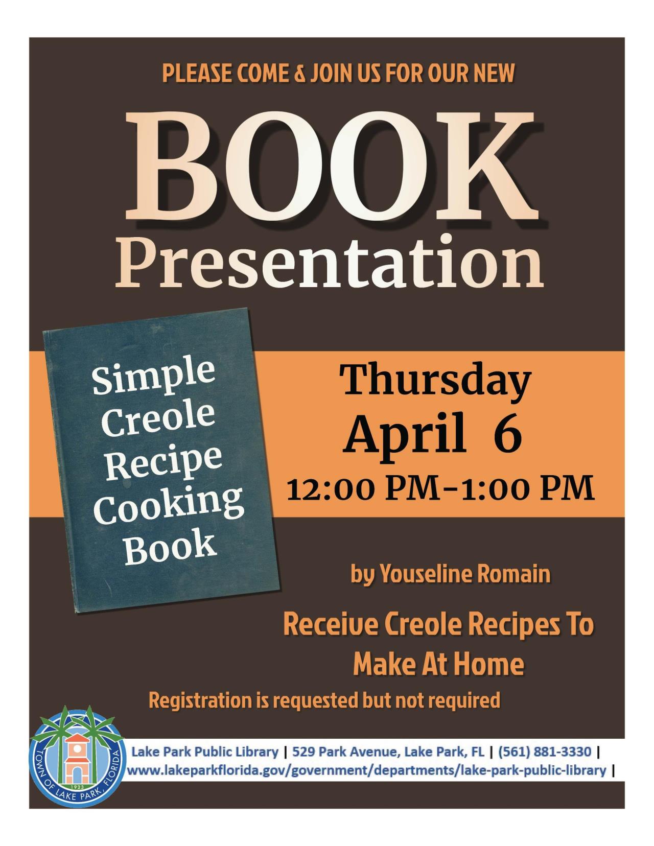 April Book Presentation April 6