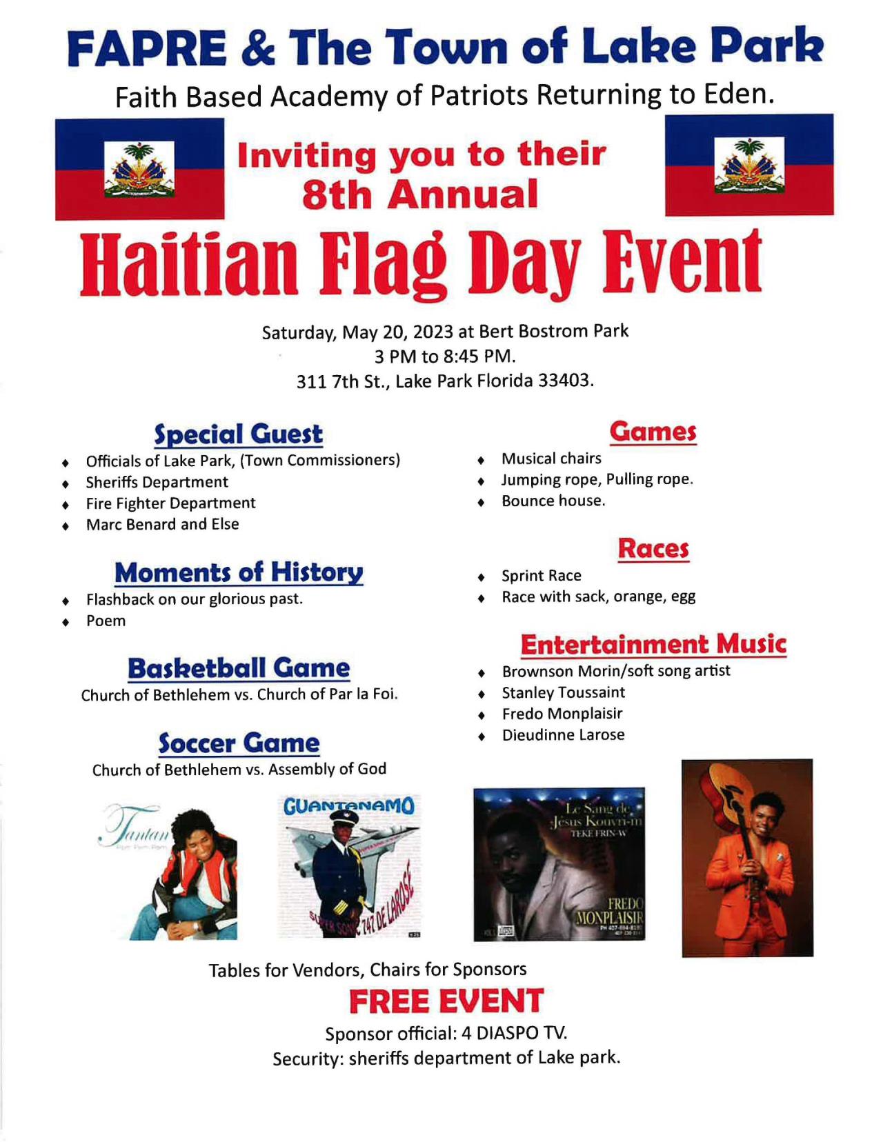 2023 Haitian Flag Day Celebration Flyer