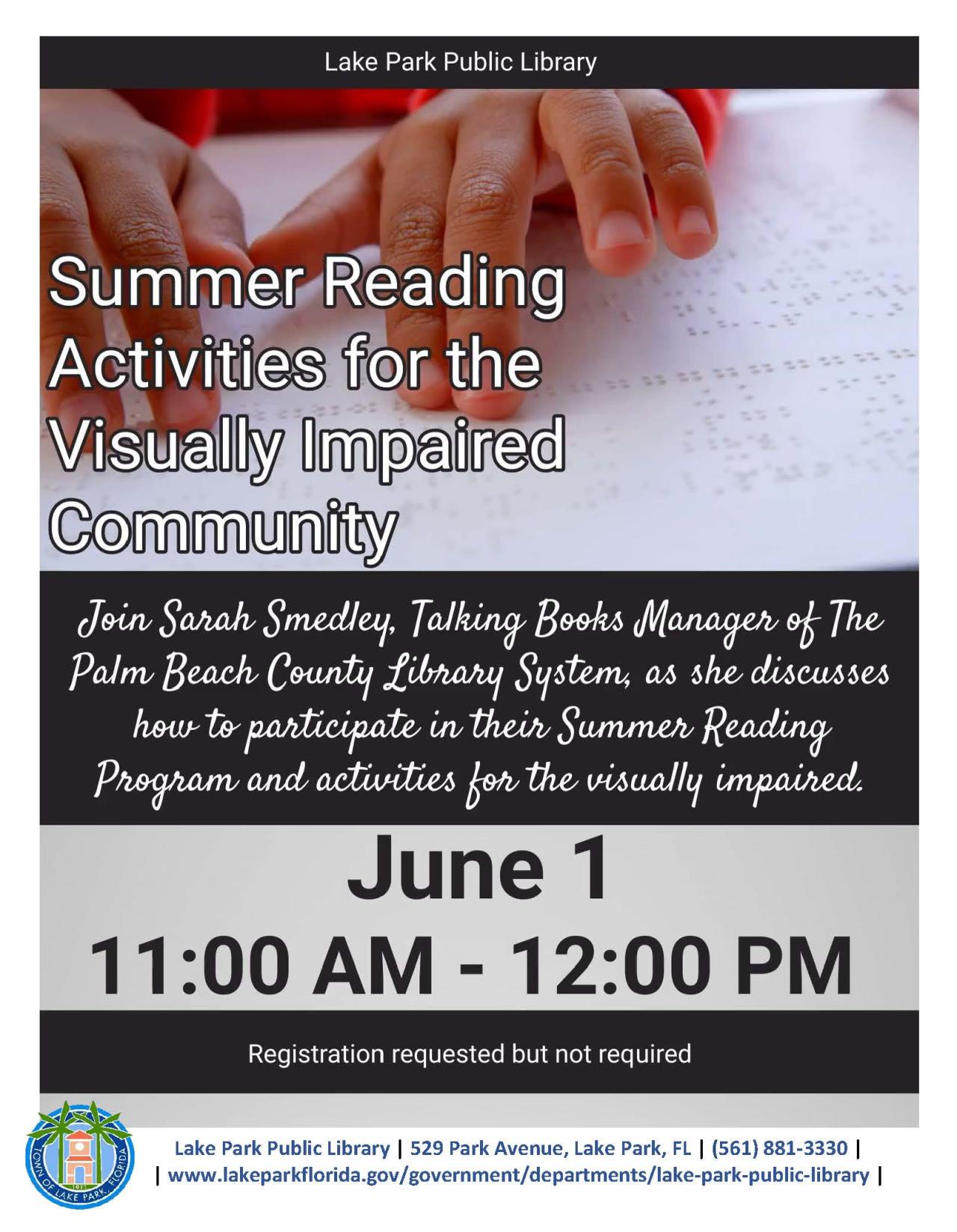 Summer Reading Activities for the Visually Impaired Community