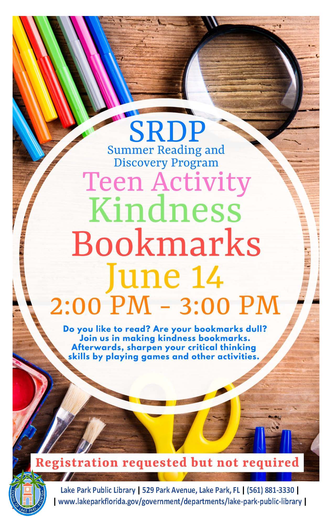 June srdp Kindness Bookmarks for Teens