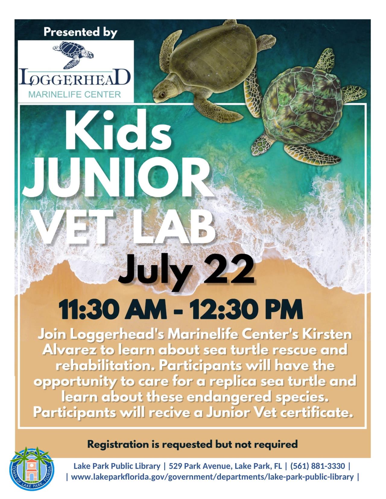 July Loggerhead Marinelife Center  Junior Vet Lab-1