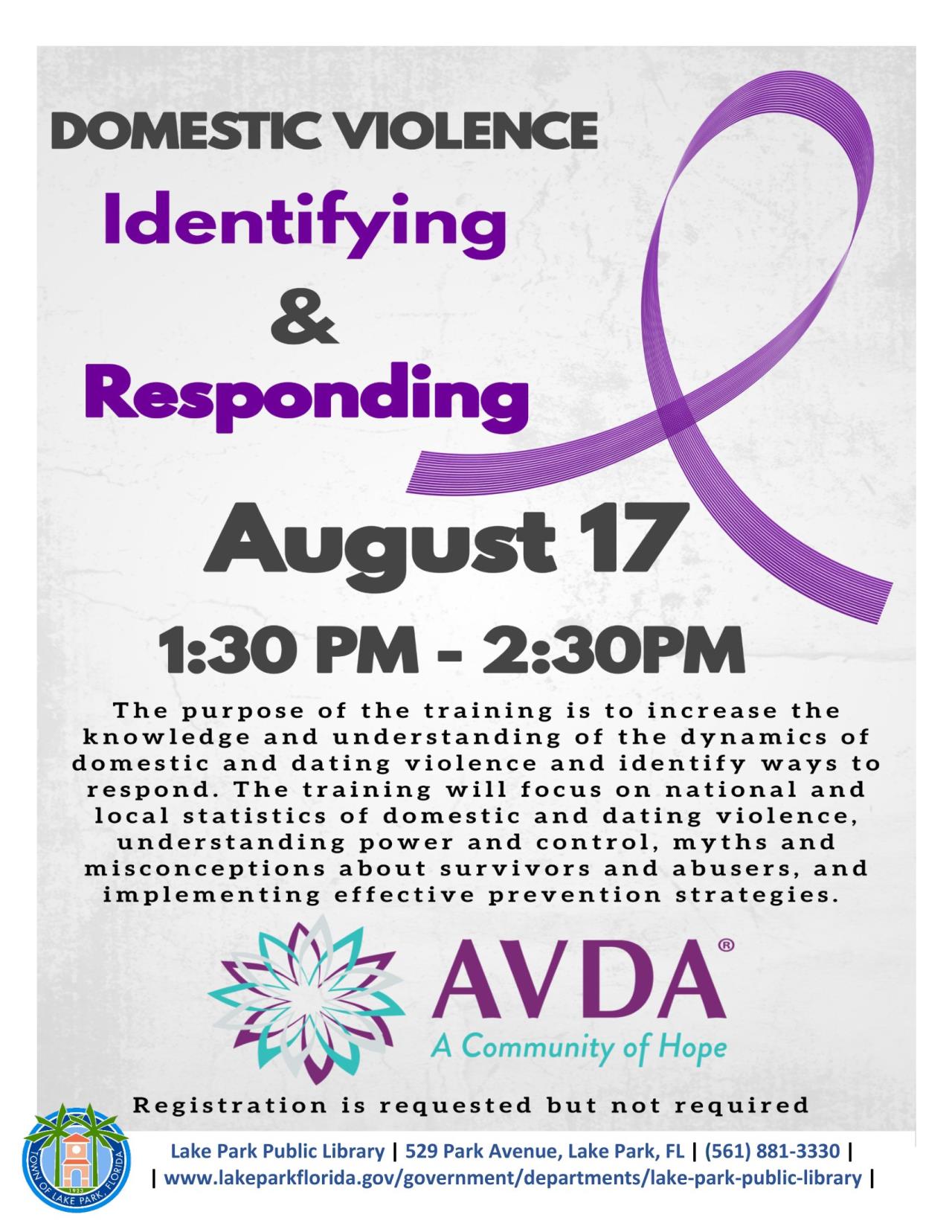 August Domestic Violence Identifying and Responding