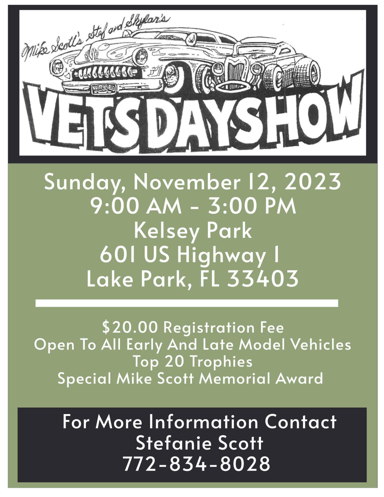 2023 Vets Day Car Show Flyer