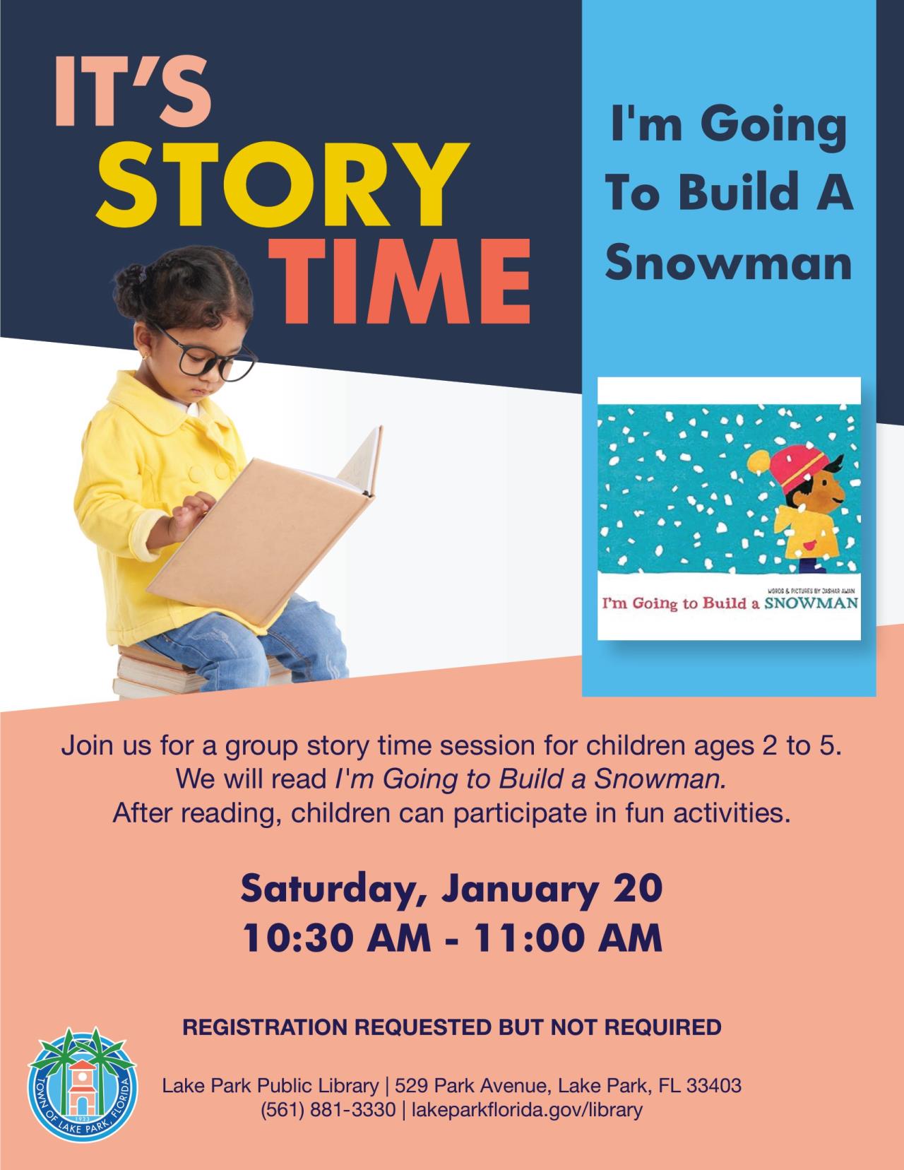 Story Time and Activity Sat January 20 copy