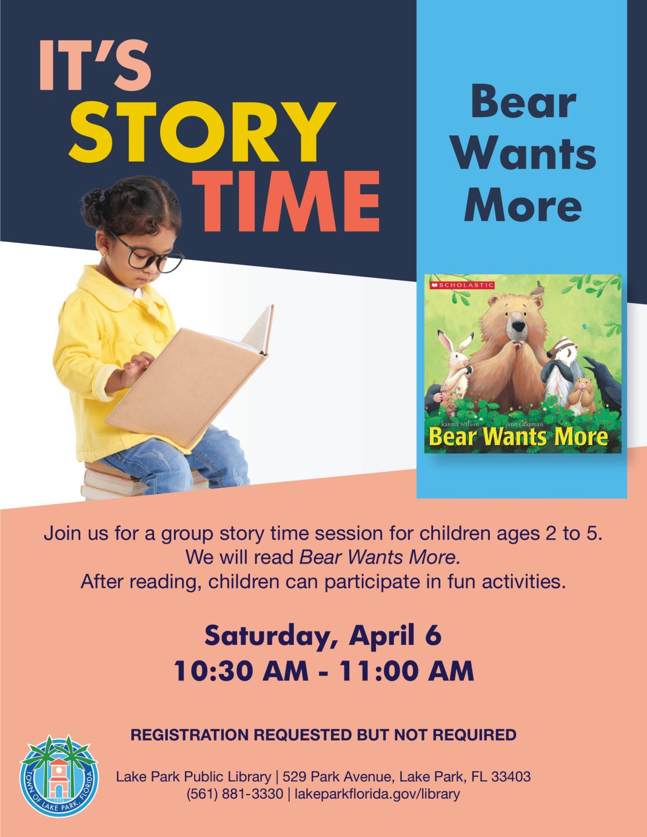 Story Time and Activity Sat April 6