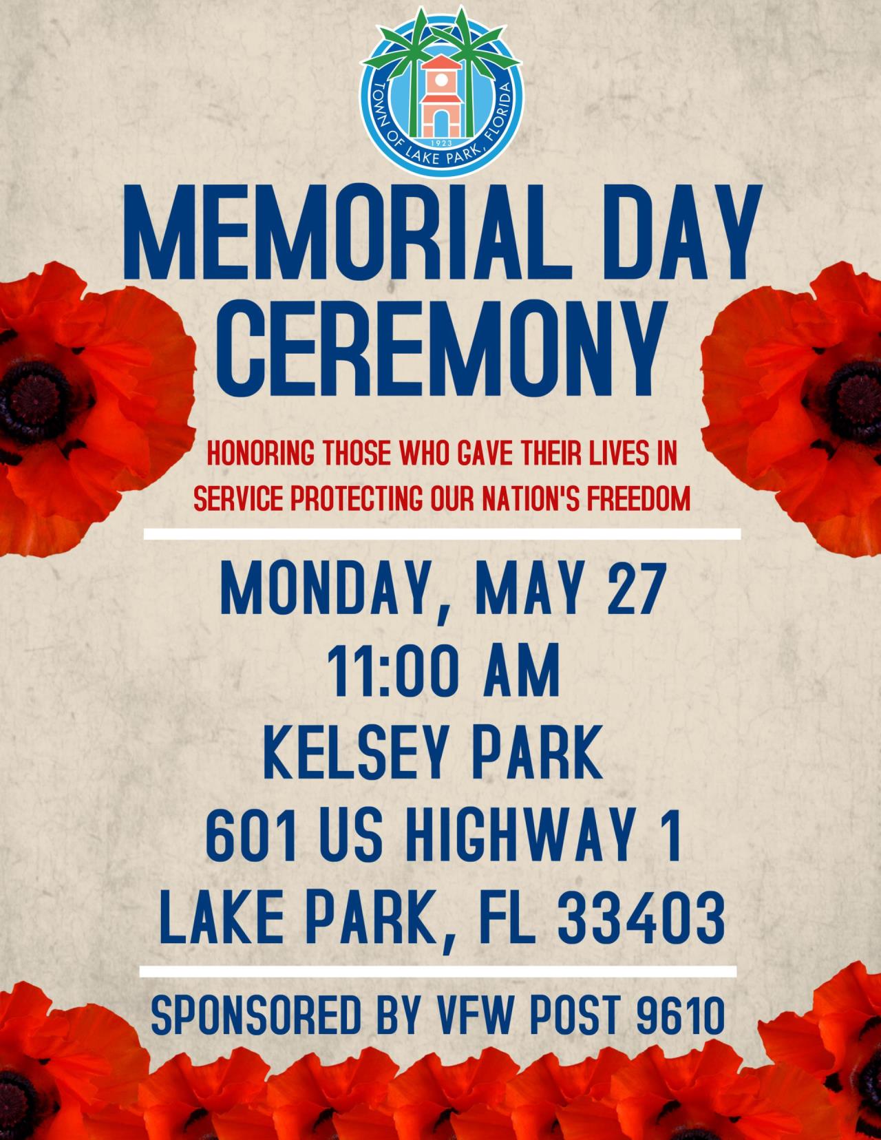 2024 Memorial Day Ceremony Flyer