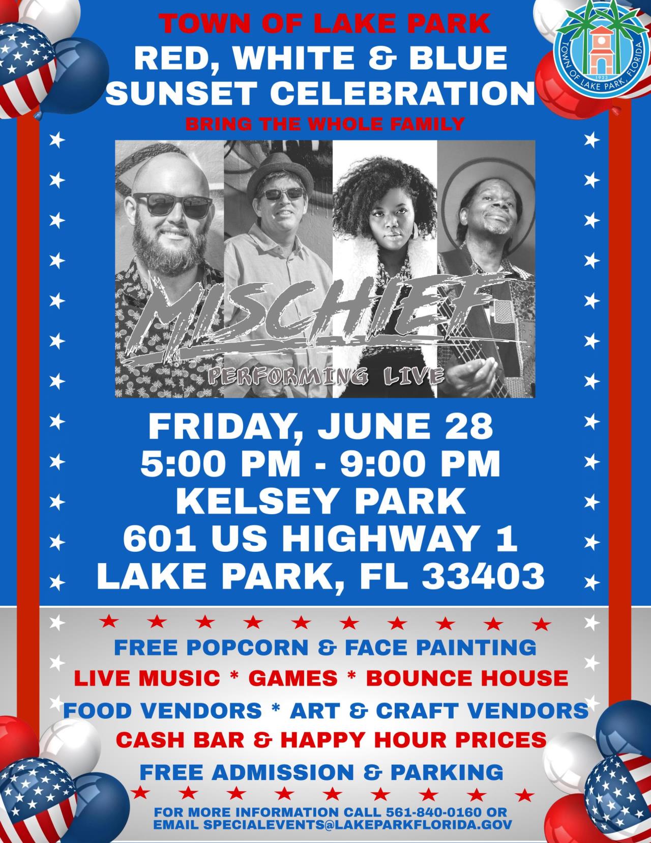 2024 Red White  Blue Sunset Celebration Flyer