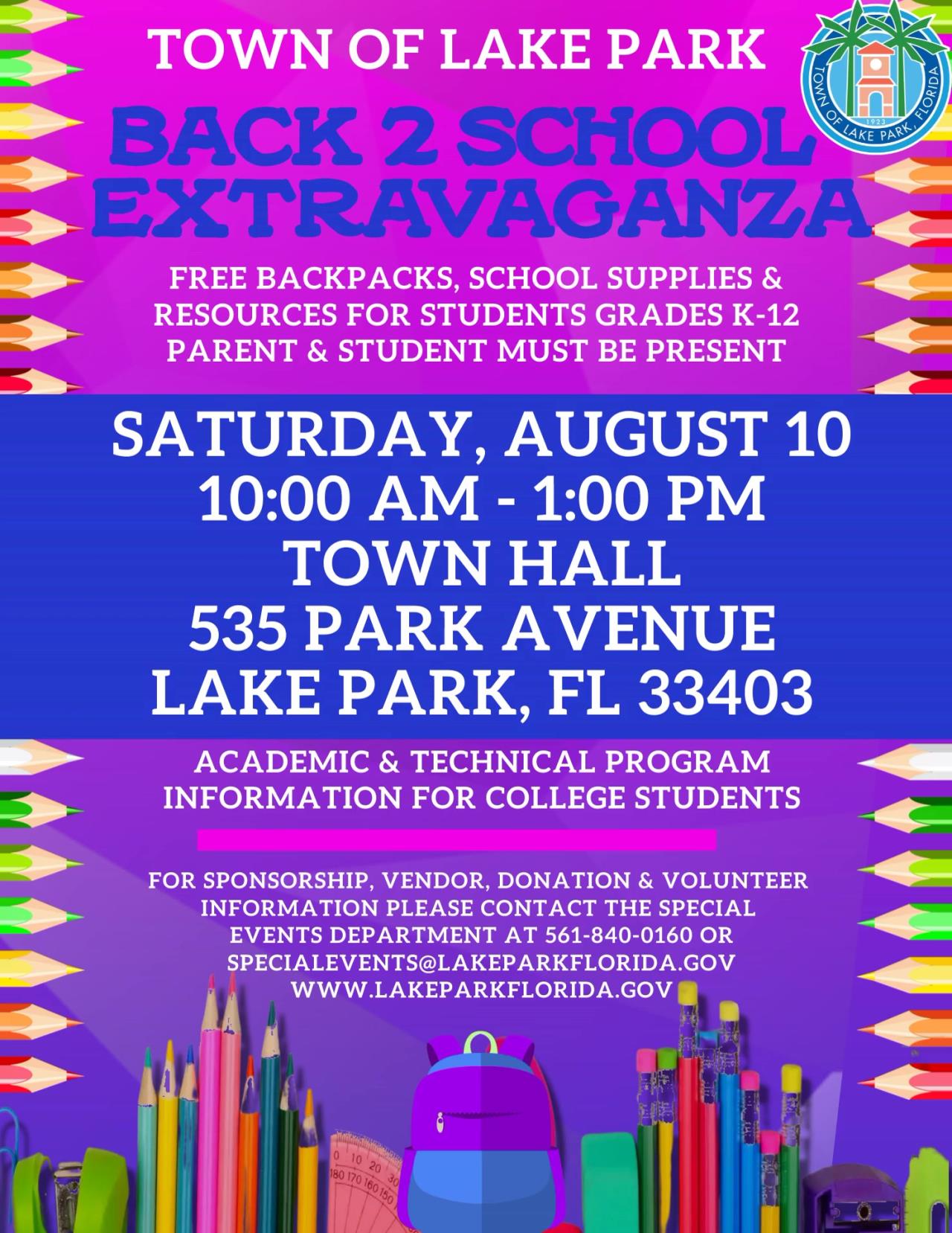 2024 Back 2 School Extravaganza Flyer