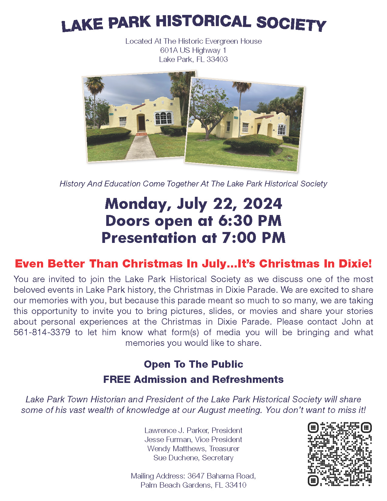 Lake Park Historical Society_July